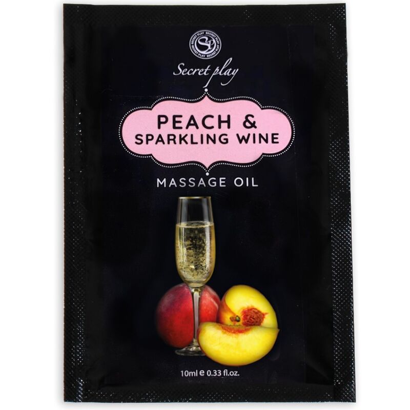 SECRETPLAY - PEACH & SPARKLING WINE MASSAGE OIL SACHET 10 ML - 1