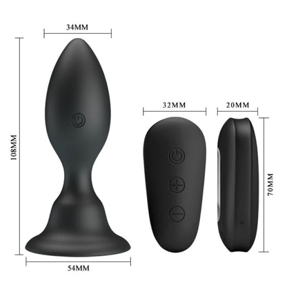 MR PLAY - BLACK VIBRATION REMOTE CONTROL BUTT PLUG
