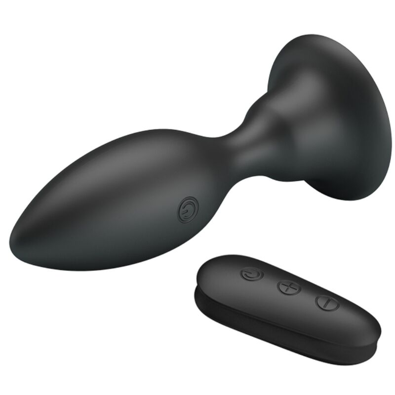MR PLAY - BLACK VIBRATION REMOTE CONTROL BUTT PLUG