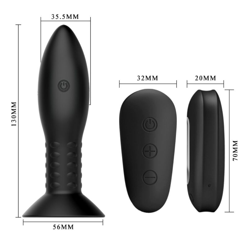MR PLAY - PLUG WITH BLACK ROTATING BALLS REMOTE CONTROL - 5
