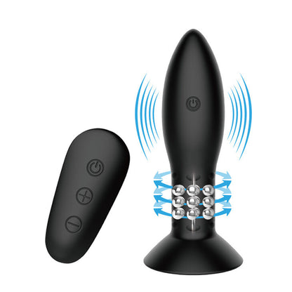 MR PLAY - PLUG WITH BLACK ROTATING BALLS REMOTE CONTROL - 2