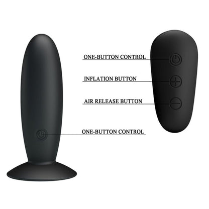MR PLAY - BLACK VIBRATION REMOTE CONTROL BUTT PLUG