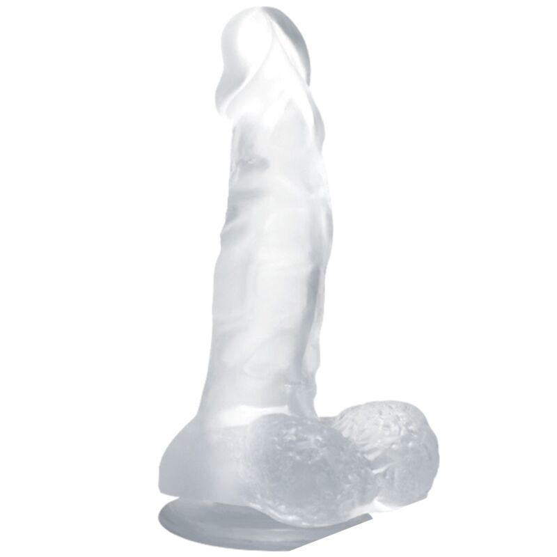 BAILE - REALISTIC DILDO WITH SUCTION CUP AND TESTICLES 16.7 CM TRANSPARENT - 6