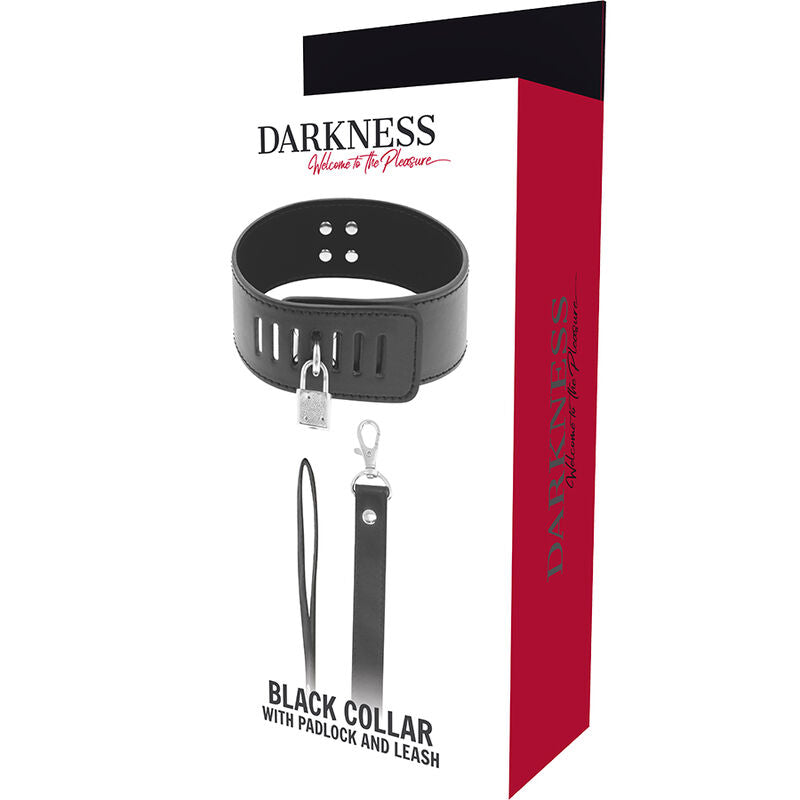 DARKNESS - BDSM COLLAR WITH BLACK LOCK - 4