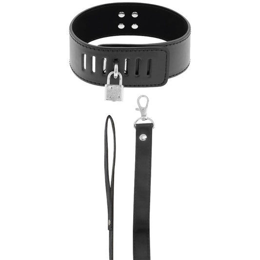 DARKNESS - BDSM COLLAR WITH BLACK LOCK - 1