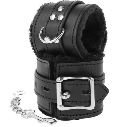 DARKNESS - BLACK LINED BDSM HANDCUFFS - 5