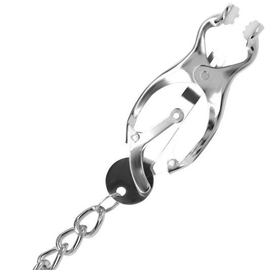 DARKNESS - METAL NIPPLE CLAMP WITH CHAIN - 1