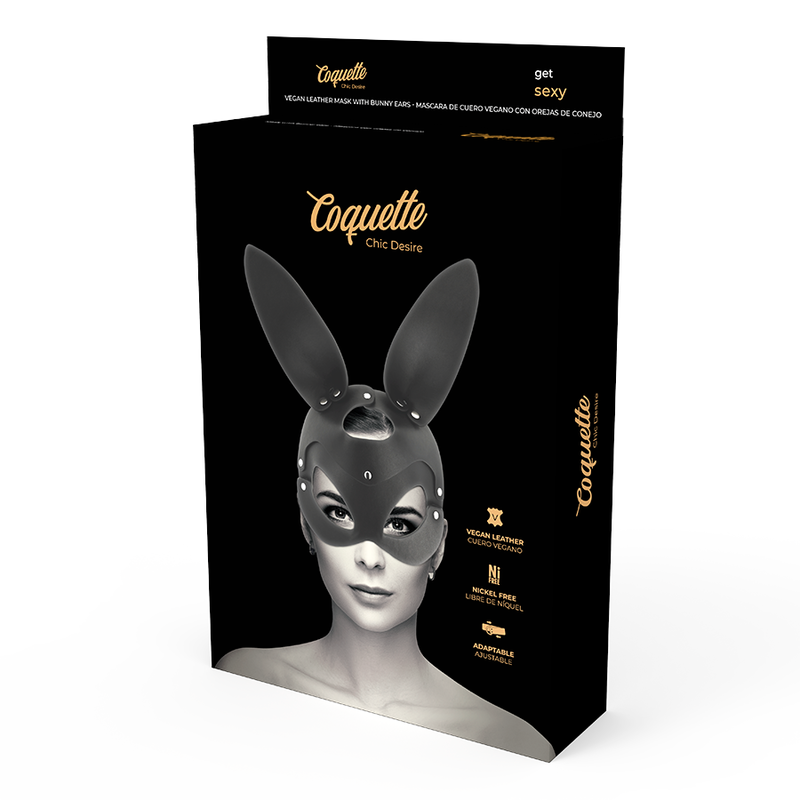COQUETTE CHIC DESIRE - VEGAN LEATHER MASK WITH BUNNY EARS - 4