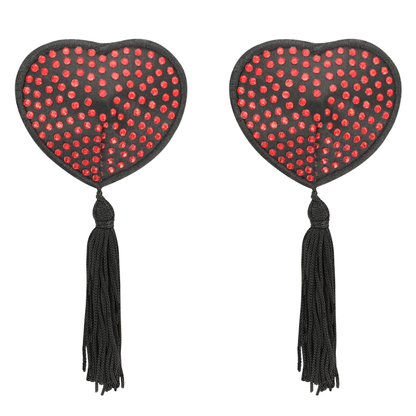 COQUETTE CHIC DESIRE - NIPPLE COVERS HEART BLACK / RED - 3