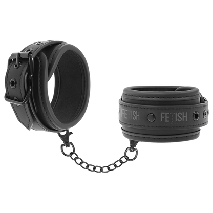 FETISH SUBMISSIVE - VEGAN LEATHER HANDCUFFS WITH NOPRENE LINING - 5