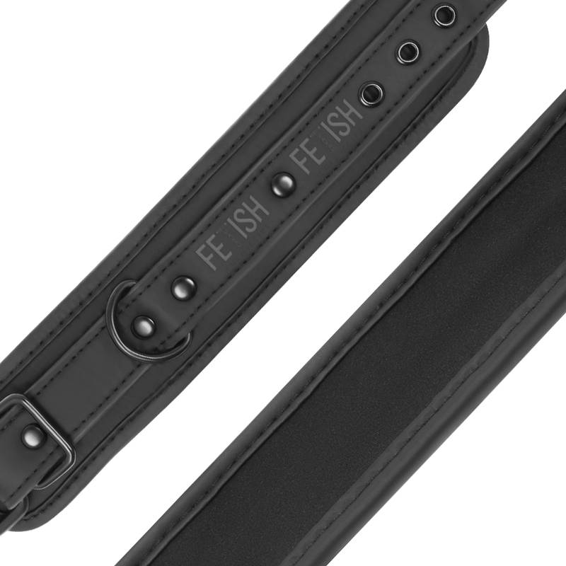 FETISH SUBMISSIVE - VEGAN LEATHER ANKLE CUFFS WITH NOPRENE LINING - 6
