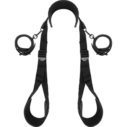 FETISH SUBMISSIVE - OPEN LEGS POSITION WITH NOPRENE LINING HANDCUFFS - 3
