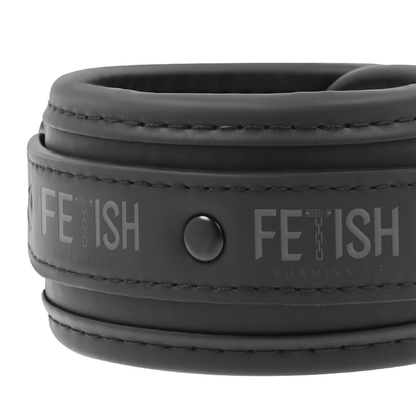 FETISH SUBMISSIVE - VEGAN LEATHER NECKLACE AND HANDCUFFS WITH NOPRENE LINING - 10