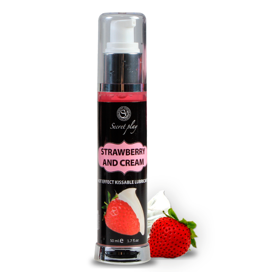 SECRETPLAY - LUBRIFICANTE 2-1 EFFETTO CALORE FRAGOLA E CREMA 50 ML - Secretroomsexyshop
