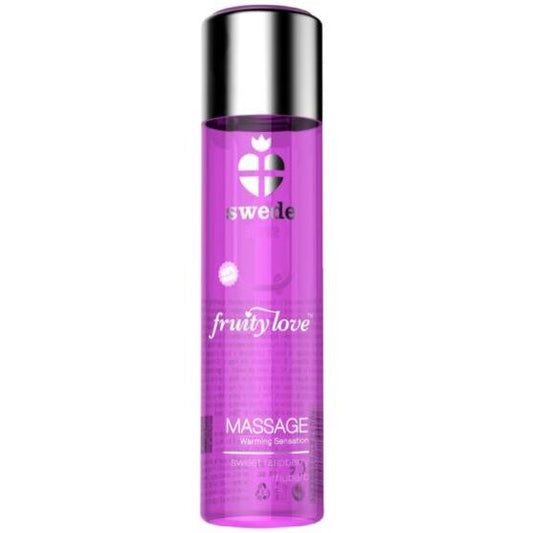 SWEDE - FRUITY LOVE WARMING EFFECT MASSAGE OIL PINK RASPBERRY AND RHUBARB 60 ML - 1