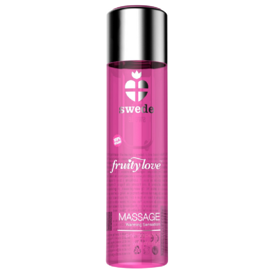 SWEDE - FRUITY LOVE WARMING EFFECT MASSAGE OIL PINK RASPBERRY AND RHUBARB 120 ML - 1