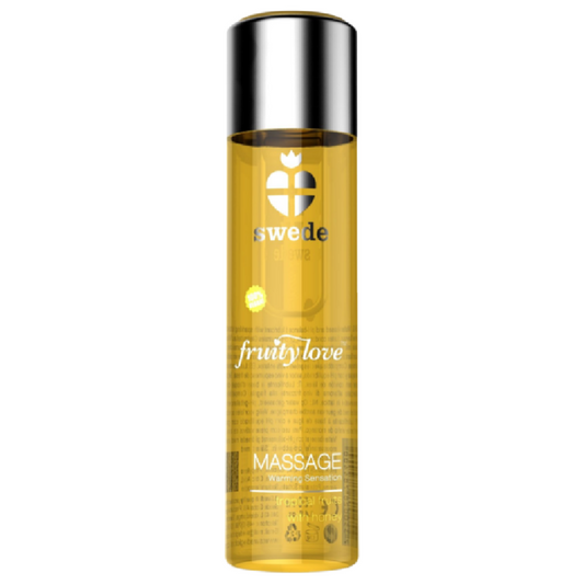 SUÈDE - FRUITY LOVE HUILE DE MASSAGE EFFET CHAUFFANT FRUITÉE TROPICALE AU MIEL 120 ML.