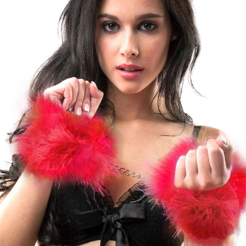 SECRETPLAY - RED MARABOU HANDCUFFS - 2