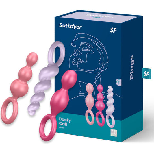 SATISFYER - SET OF 3 TRICOLOUR ANAL PLUGS