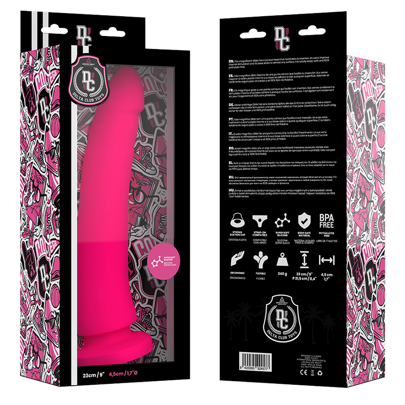 DELTA CLUB - TOYS PINK DILDO MEDICAL SILICONE 23 CM -O- 4.5 CM - 3