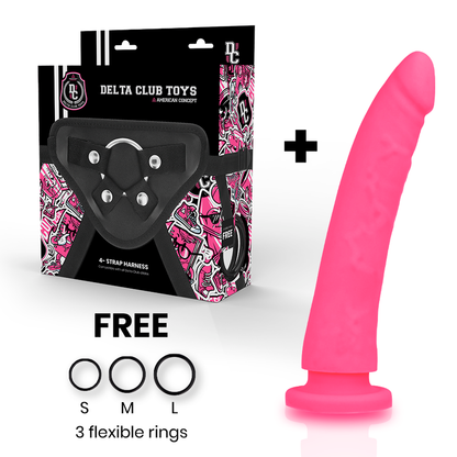 DELTA CLUB - TOYS HARNESS + PINK SILICONE DONG 20 CM -O- 4 CM