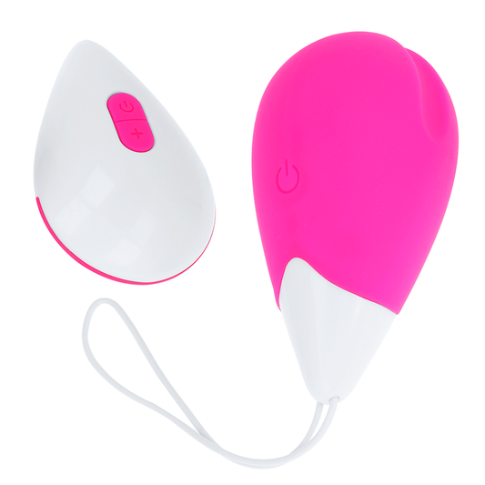 OHMAMA - TEXTURED VIBRATING EGG 10 MODES PINK AND WHITE - 1