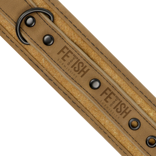 FETISH SUBMISSIVE ORIGEN - VEGAN LEATHER HANDCUFFS WITH NEOPRENE LINING - 1