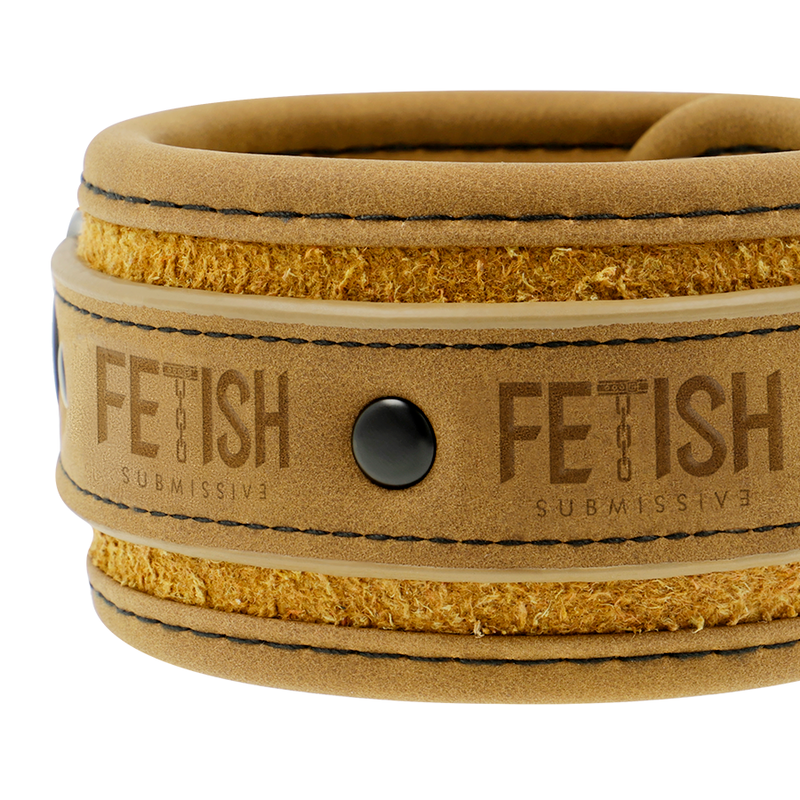 FETISH SUBMISSIVE ORIGEN - VEGAN LEATHER HANDCUFFS WITH NEOPRENE LINING - 3