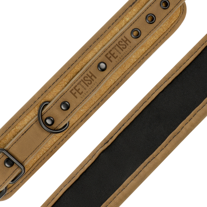 FETISH SUBMISSIVE ORIGIN - NEOPRENE LINING VEGAN LEATHER ANKLE SLEEVES