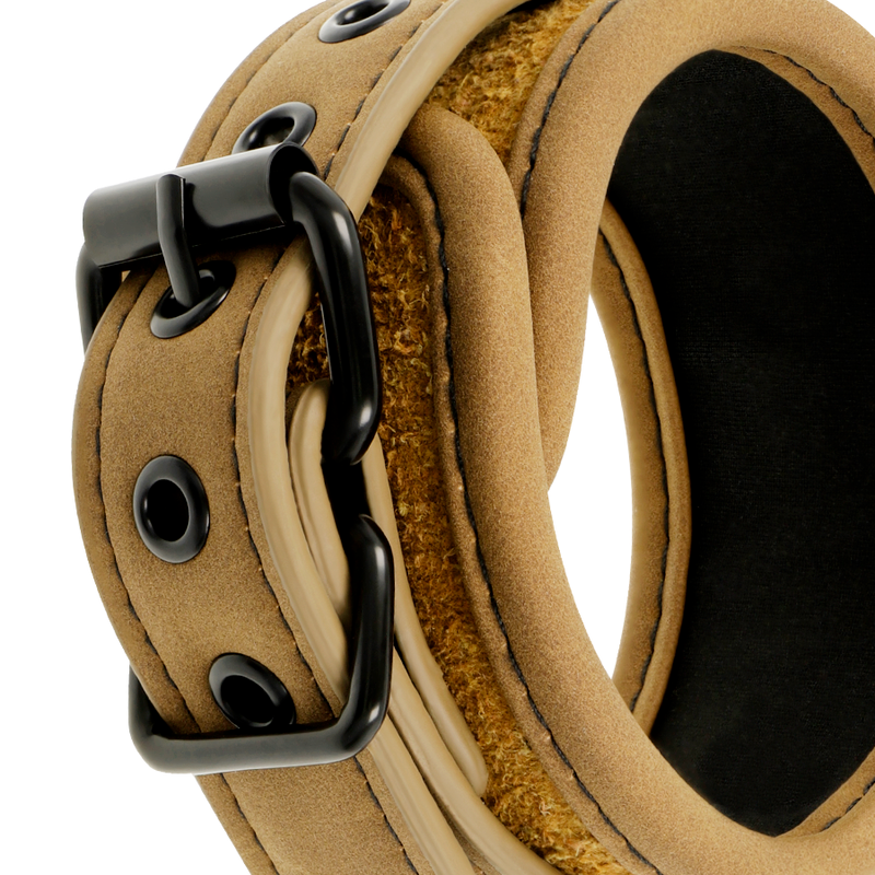 FETISH SUBMISSIVE ORIGIN - NEOPRENE LINING VEGAN LEATHER ANKLE SLEEVES