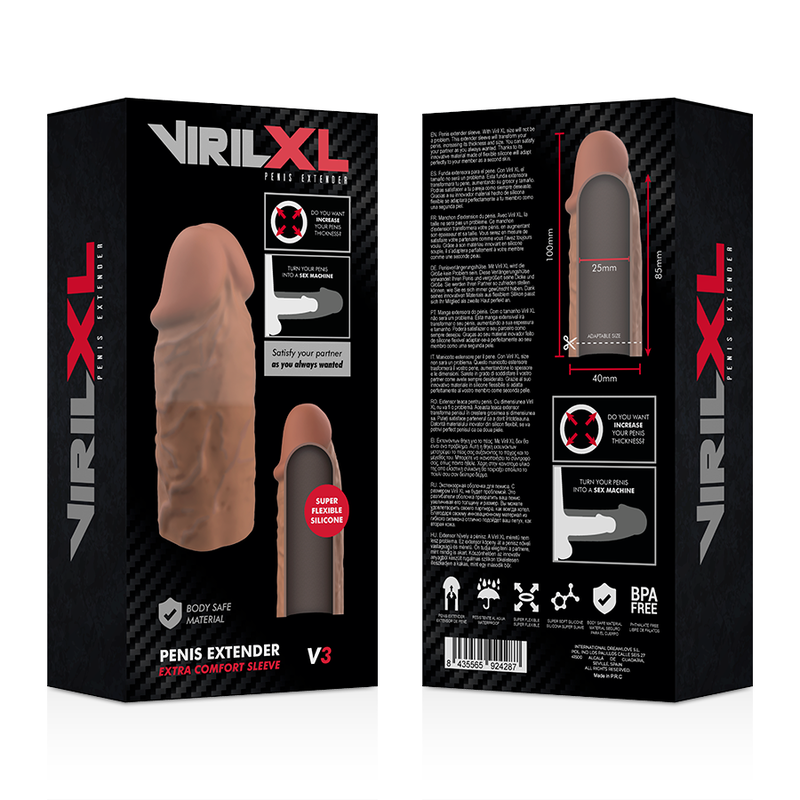 VIRILXL - LIQUID SILICONE V3 BROWN PENIS EXTENSION - 6