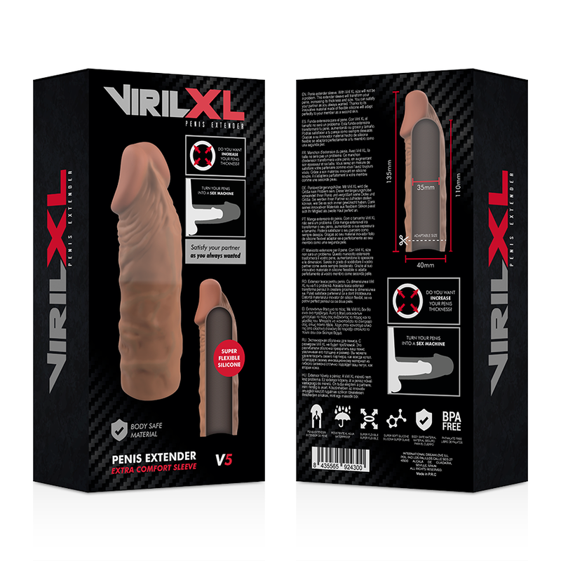 VIRILXL - LIQUID SILICONE V5 BROWN PENIS EXTENSION - 5