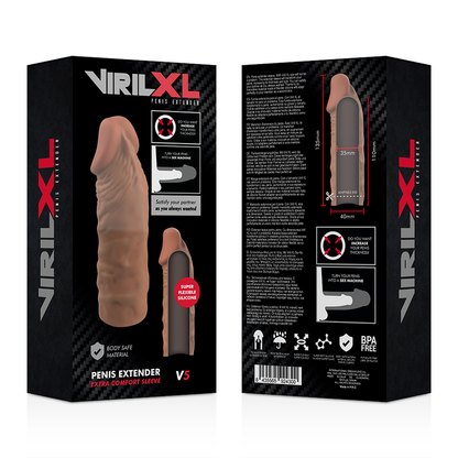 VIRILXL - LIQUID SILICONE V5 BROWN PENIS EXTENSION - 5