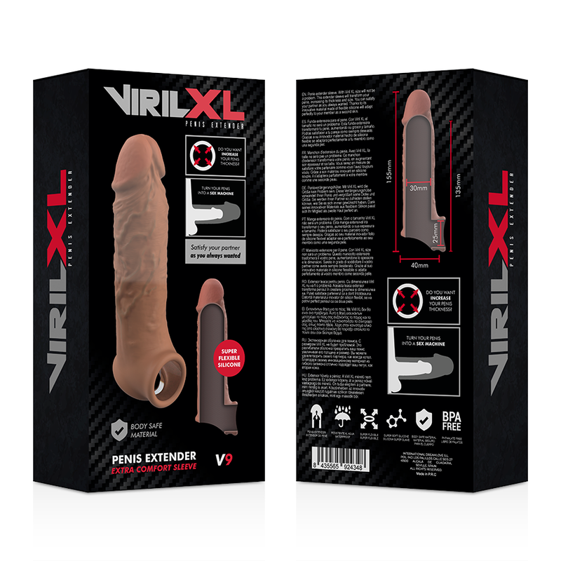 VIRILXL - V9 BROWN LIQUID SILICONE PENIS EXTENSION
