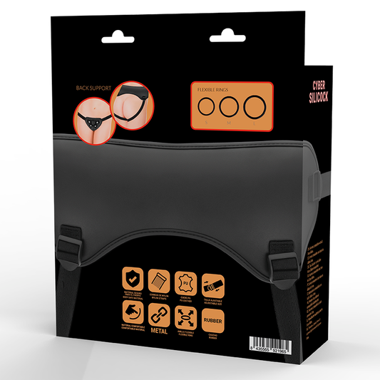 CYBER SILICOCK - STRAP-ON HARNESS WITH 3 RINGS FREE - 1