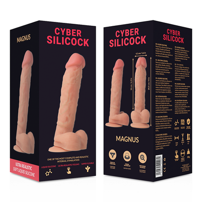 CYBER SILICOCK - STRAP-ON MAGNUS LIQUID SILICONE WITH 3 FREE RINGS 20.5 CM -O- 4.1 CM