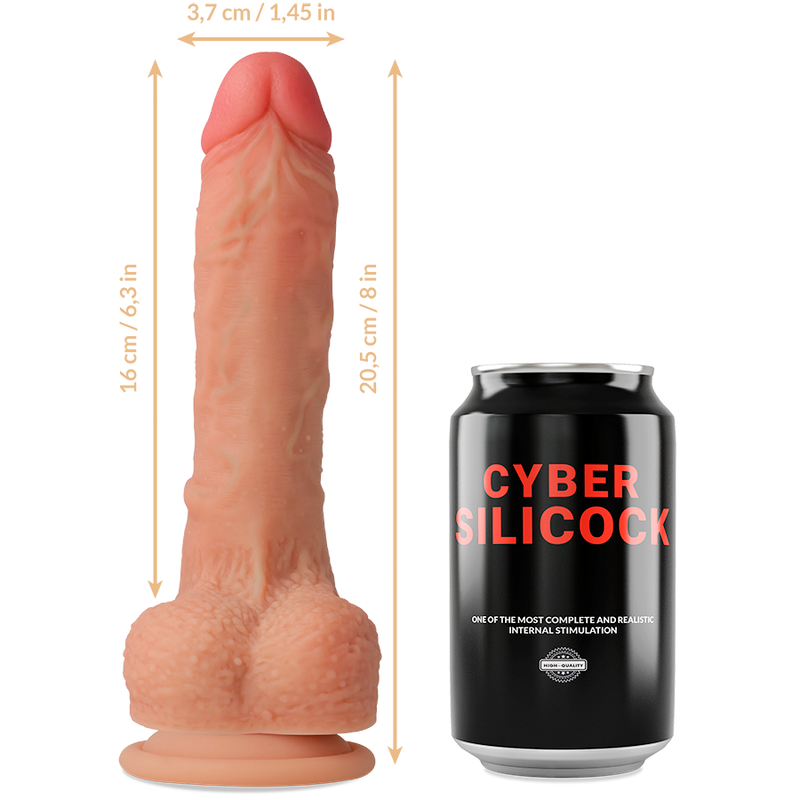 CYBER SILICOCK - STRAP-ON CONNOR LIQUID SILICONE WITH 3 RINGS FREE 20.5 CM -O- 3.7 CM - 5