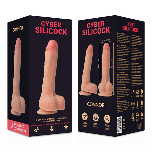CYBER SILICOCK - STRAP-ON CONNOR LIQUID SILICONE WITH 3 RINGS FREE 20.5 CM -O- 3.7 CM - 1