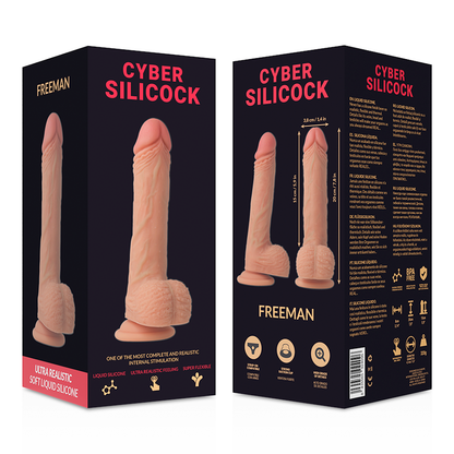 CYBER SILICOCK - STRAP-ON FREEMAN LIQUID SILICONE WITH 3 RINGS FREE 20 CM -O- 3.8 CM - 4