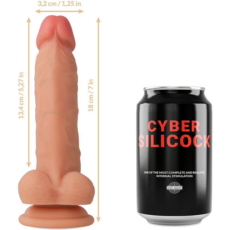 CYBER SILICOCK - STRAP-ON JUDE LIQUID SILICONE WITH 3 RINGS FREE 18 CM -O- 3.2 CM - 10