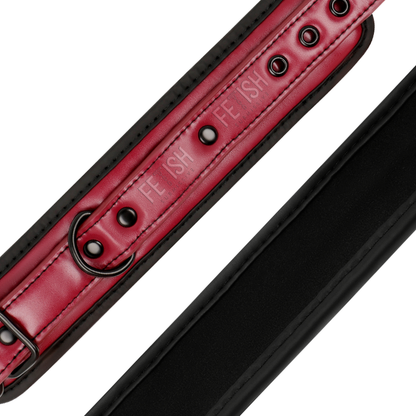 FETISH SUBMISSIVE DARK ROOM - VEGAN LEATHER HANDCUFFS WITH NEOPRENE LINING - 6