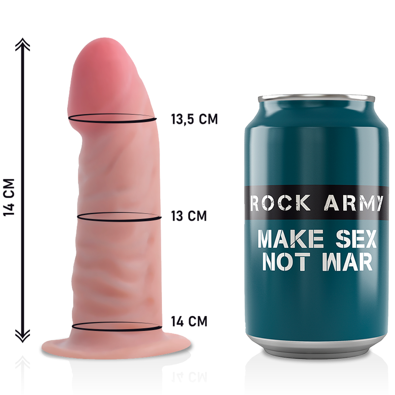 ROCKARMY - HARNESS + REALISTIC TIGER DOUBLE DENSITY DILDO 14 CM -O- 4.46 CM