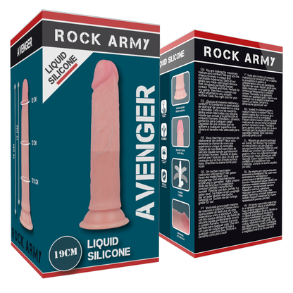 ROCKARMY - HARNESS + PREMIUM AVENGER LIQUID SILICONE DILDO 19 CM -O- 3.98 CM