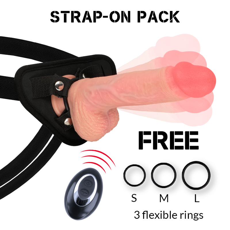 ROCKARMY - HARNESS + LIQUID SILICONE VIBRATOR PREMIUM APACHE REMOTE CONTROL 20.5 CM -O- 4.62 CM - 2