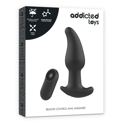 ADDICTED TOYS - PLUG CON TELECOMANDO SPINA ANALE P-SPOT NERO A PUNTA