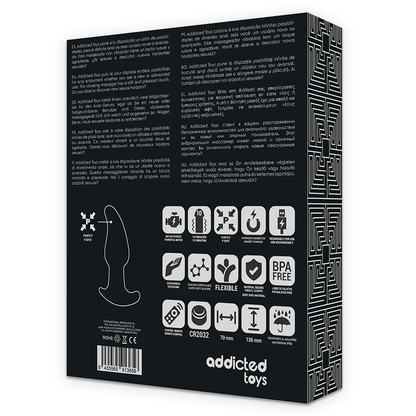 ADDICTED TOYS - PLUG CON TELECOMANDO SPINA ANALE P-SPOT NERO A PUNTA